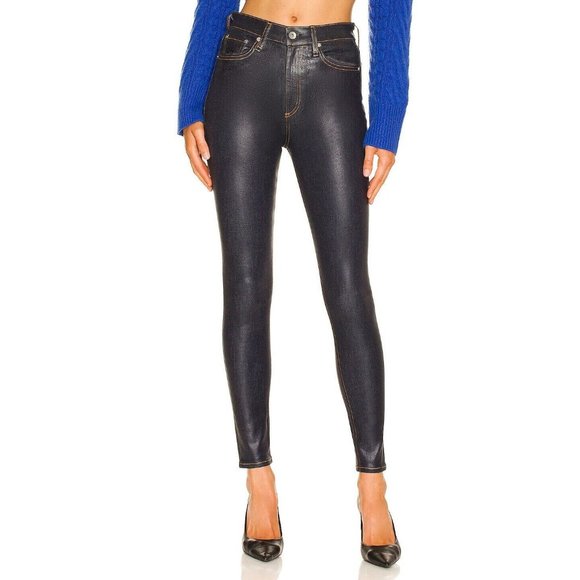 Rag & Bone Nina High Rise Skinny Jeans Clearcoat Black